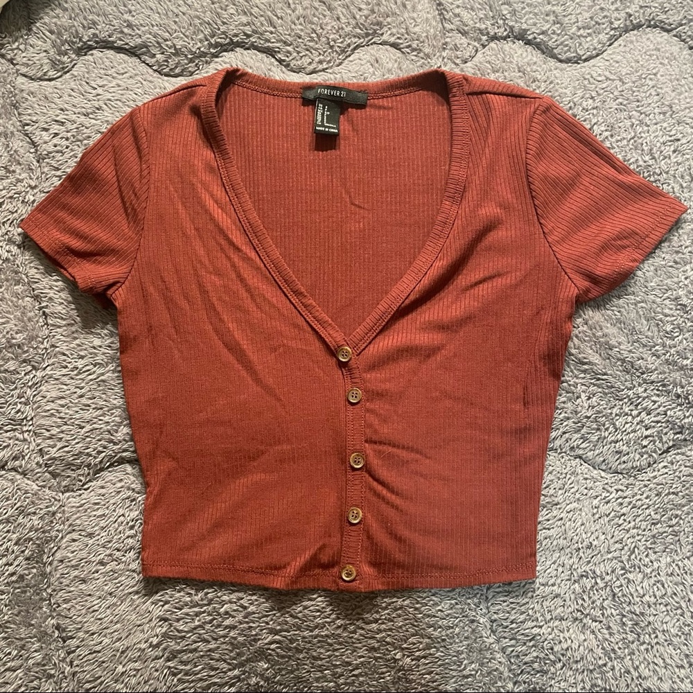 Burnt orange crop top
